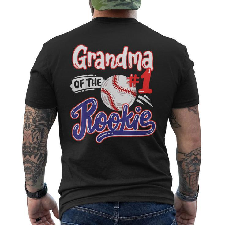 Grandma Of Rookie 1St Baseball Birthday Party Theme Matching Men's T-shirt Back Print
