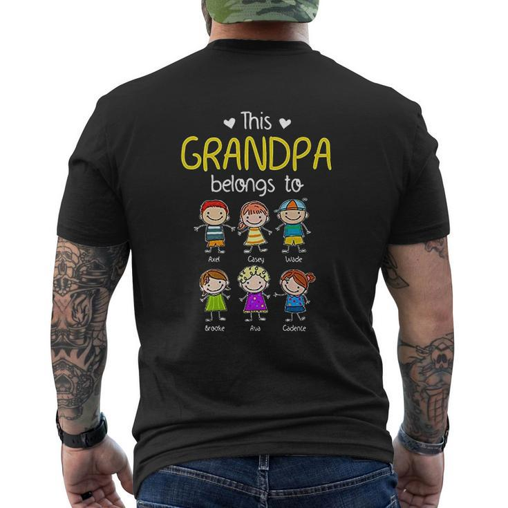 This Grandpa Belongs To Personalized Grandpa Mens Back Print T-shirt