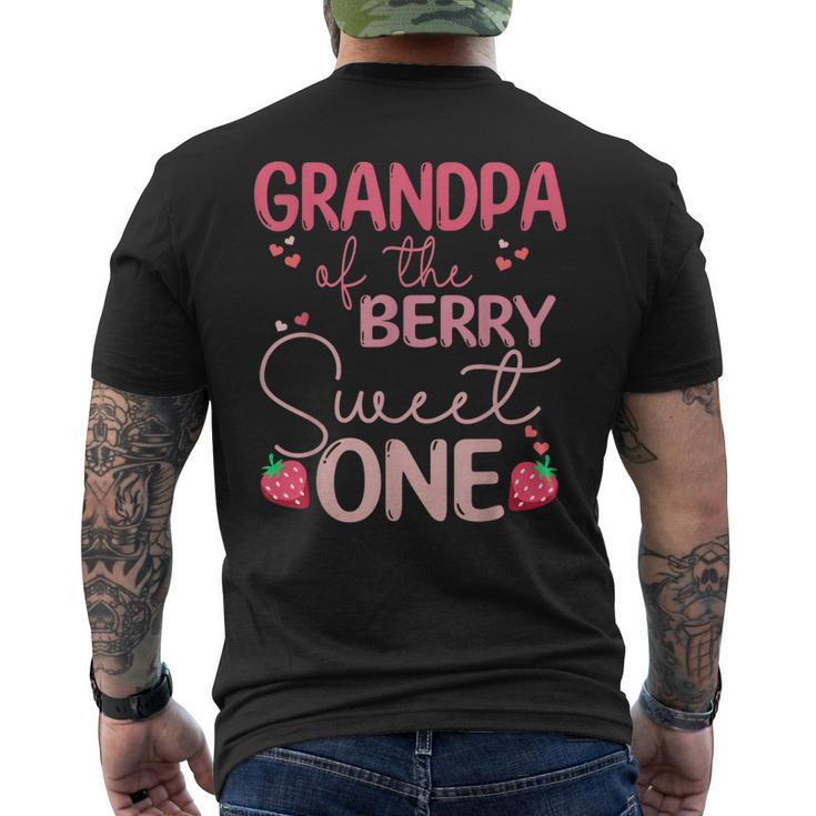 Grandpa Of The Berry Sweet One Strawberry First Birthday Men's T-shirt Back Print