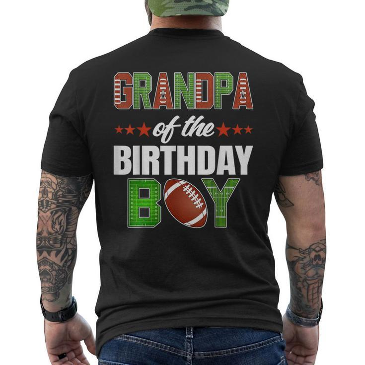 Grandpa Of The Birthday Boy Family Football Party Decoration Men's T-shirt Back Print