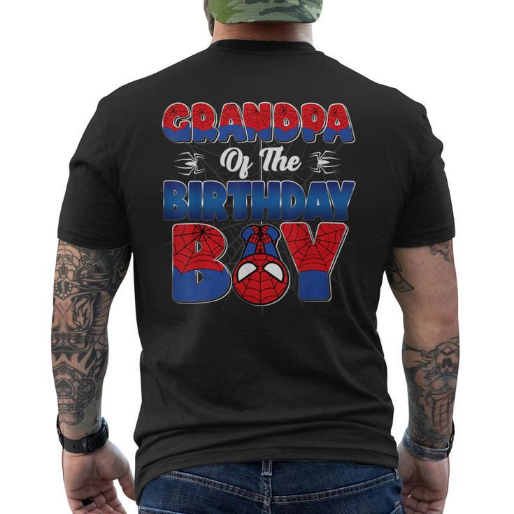 Grandpa Of The Birthday Boy Spider Family Matching Men's T-shirt Back Print