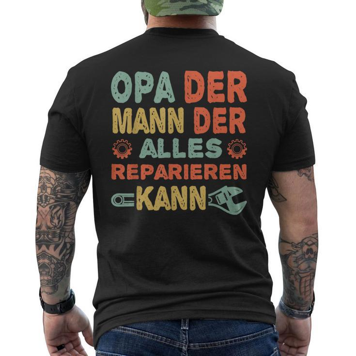 Grandpa Der Mann Der Alles Reparieren Kann T-Shirt mit Rückendruck