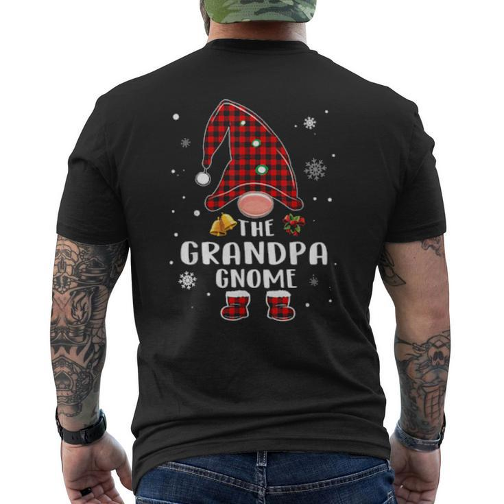 Grandpa Gnome Buffalo Plaid Matching Family Christmas Pajama Mens Back Print T-shirt