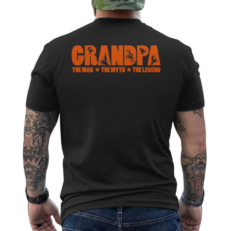 Grandpa The Man The Myth The Motocross Legend For Dads Men's T-shirt Back Print