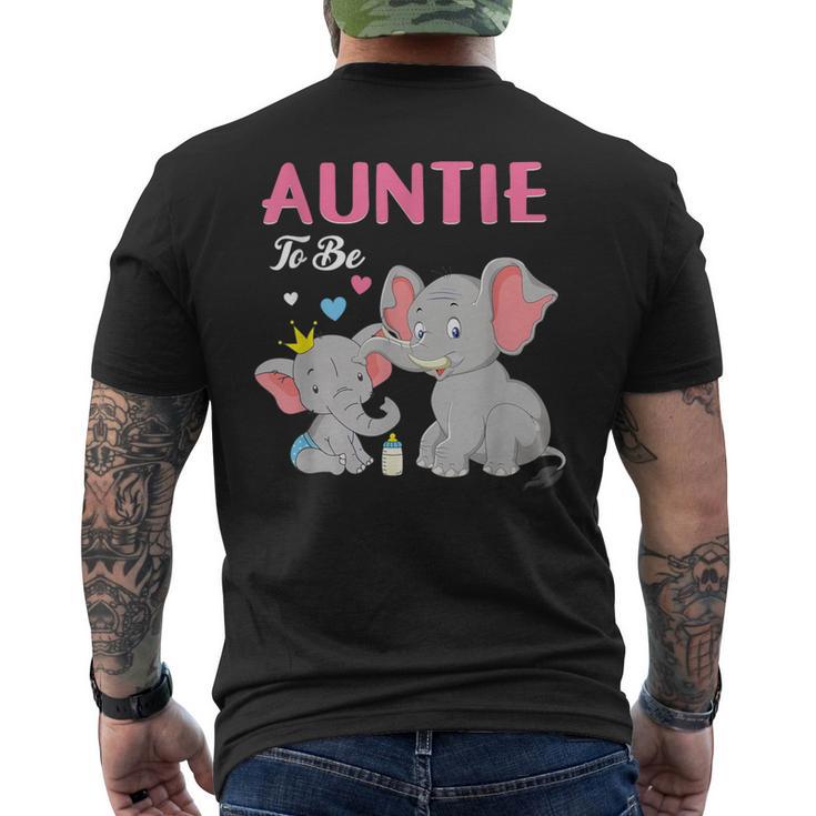 Great Auntie To Be Elephant Baby Shower Pregnancy Reveal Men's T-shirt Back Print