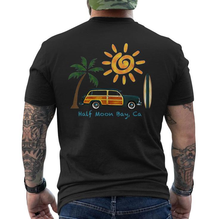 Great Beach Woodie Surf For Half Moon Bay Men's T-shirt Back Print