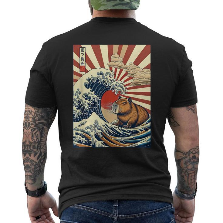 The Great Wave Off Kanagawa Capybara Capyzilla Monster Men's T-shirt Back Print