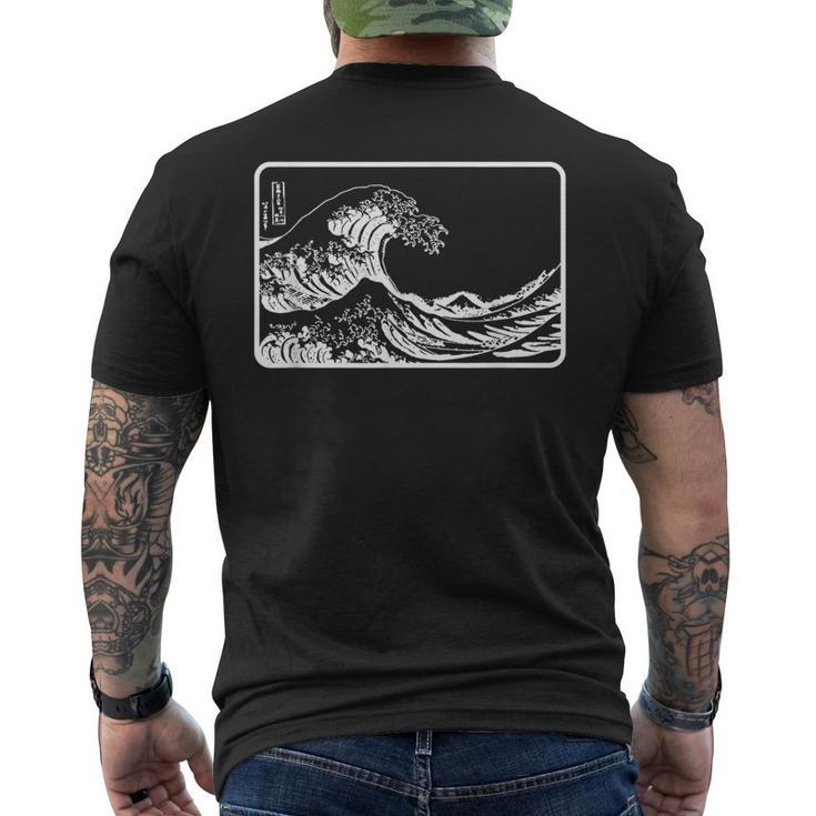 Great Wave Off Kanagawa Outline Men's T-shirt Back Print