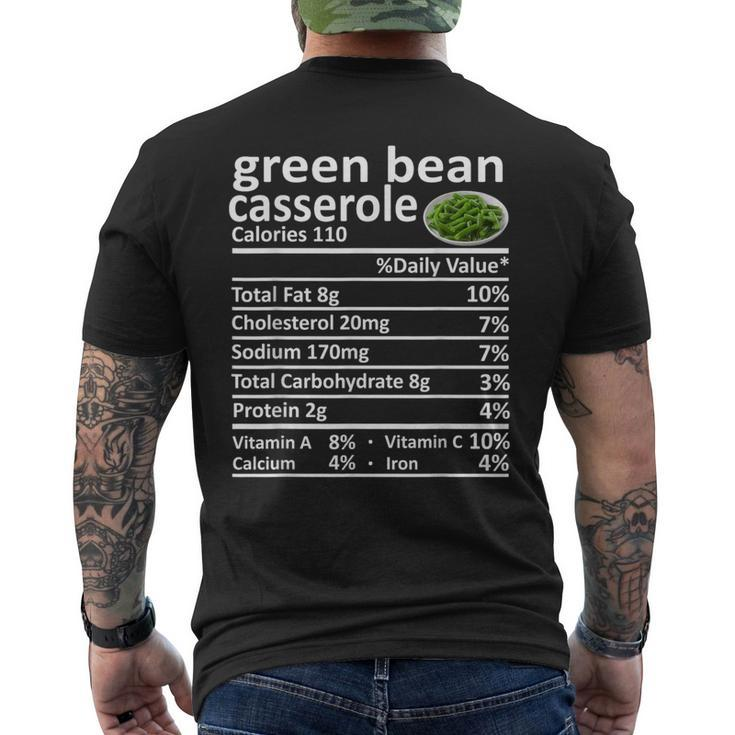 Green Bean Casserole Nutrition Food Facts Thanksgiving Men's T-shirt Back Print