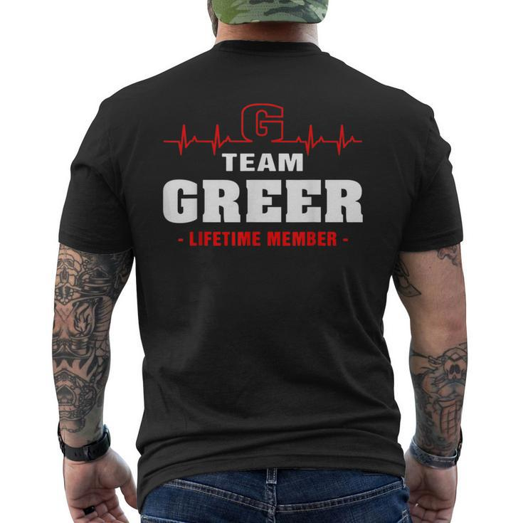 Greer Surname Family Last Name Team Greer Lifetime Member Men's T-shirt Back Print