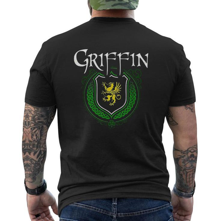 Griffin Surname Irish Last Name Griffin Family Crest Mens Back Print T-shirt