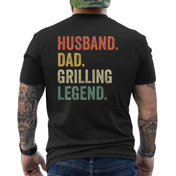 Grilling Bbq Father Husband Grill Dad Legend Vintage Mens Back Print T-shirt