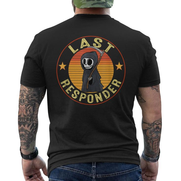 Grim Reaper Dark Meme Mortician Last Responder Vintage Men's T-shirt Back Print