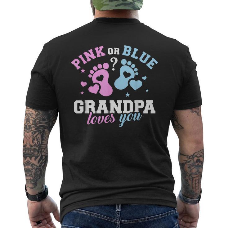 Großvater Kurzärmliges Herren-T-Kurzärmliges Herren-T-Shirt Pink or Blue, Grandpa Loves You für Geschlechtsenthüllung