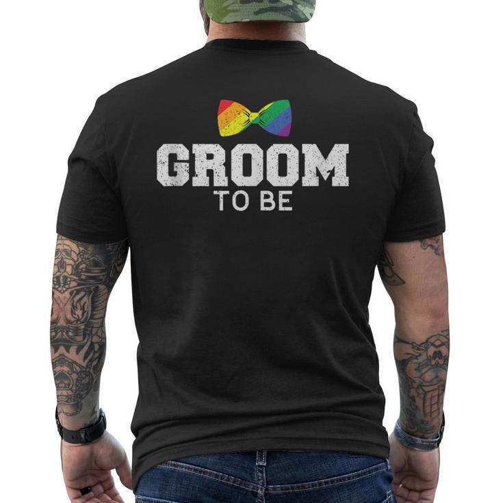 Groom Lgbt Gay Wedding Bachelor Men's T-shirt Back Print