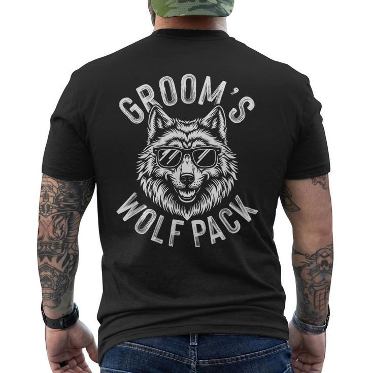 Groom's Wolf Pack Groomsmen Party Team Groom Men's T-shirt Back Print