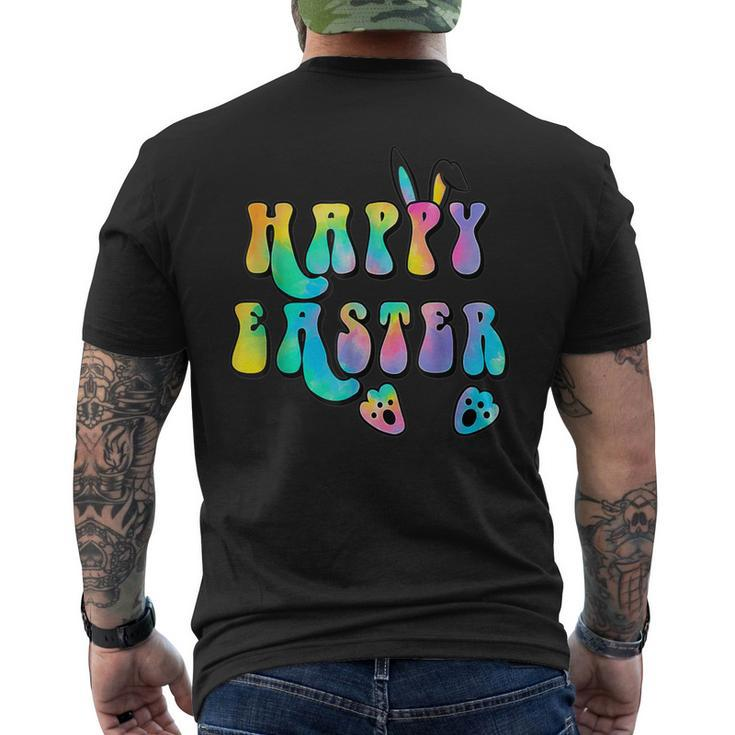 Groovy Bunny Tie Dye Happy Easter Cute Easter Day Rabbit Men's T-shirt Back Print
