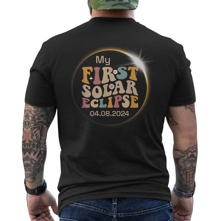 Groovy My First Solar Eclipse Boys Girls 2024 Solar Eclipse Men's T-shirt Back Print