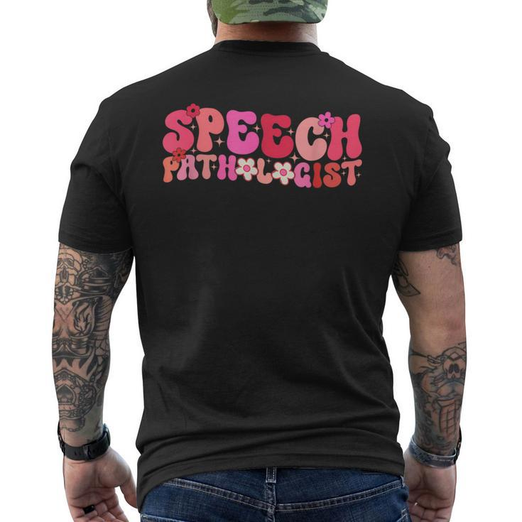 Groovy Speech Pathologist Speech Language Therapy Slp Men's T-shirt Back Print