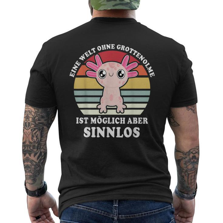 Grottenolme Schwanzlurch Naked Mull Axolotl Saying Grottenolm T-Shirt mit Rückendruck