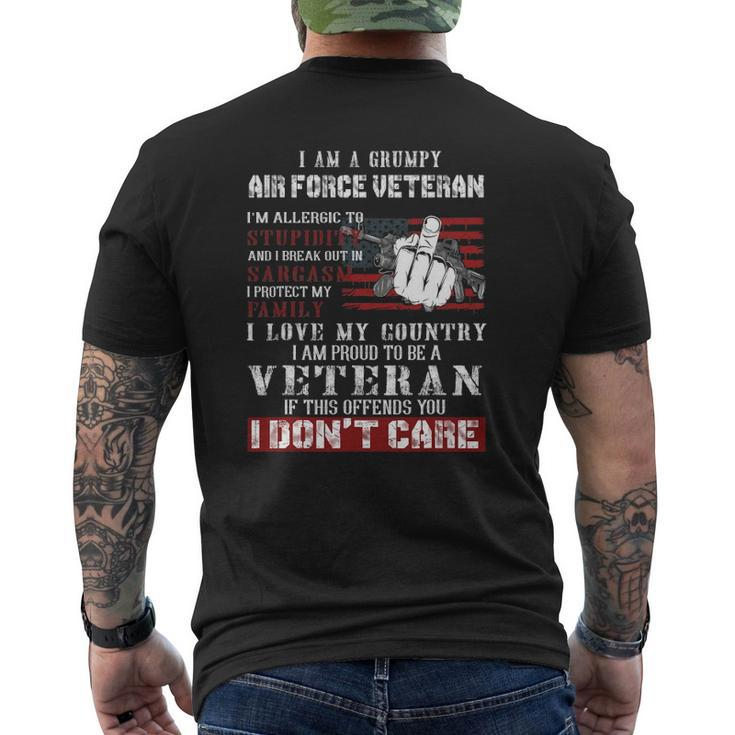 I Am A Grumpy Air Force Veteran Retired Air Force Veteran Mens Back Print T-shirt