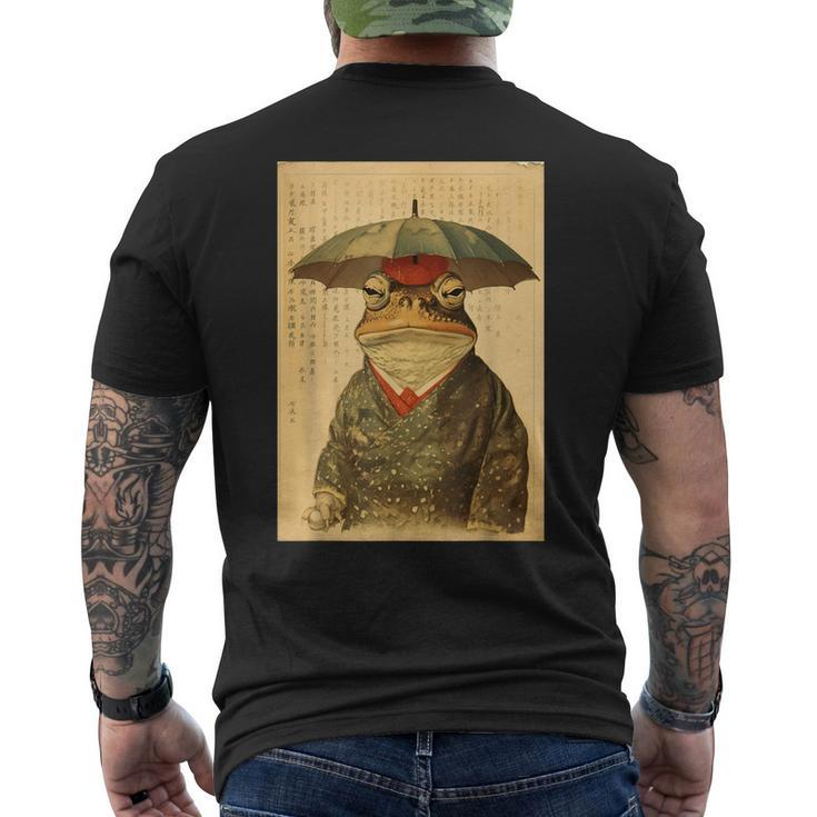 Grumpy Frog Unimpressed Toad Vintage Japanese Aesthetic Men's T-shirt Back Print