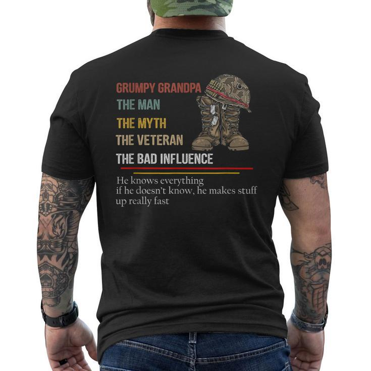 Grumpy Grandpa The Man The Myth The Veteran The Bad Men's T-shirt Back Print