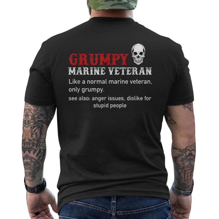 Grumpy Marine Veteran For Veterans Day Men's T-shirt Back Print