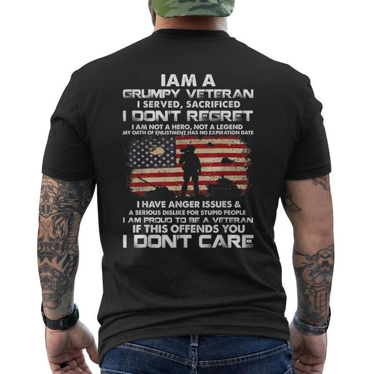 I Am A Grumpy Veteran I Served I Sacrificed Veteran Day Men's T-shirt Back Print