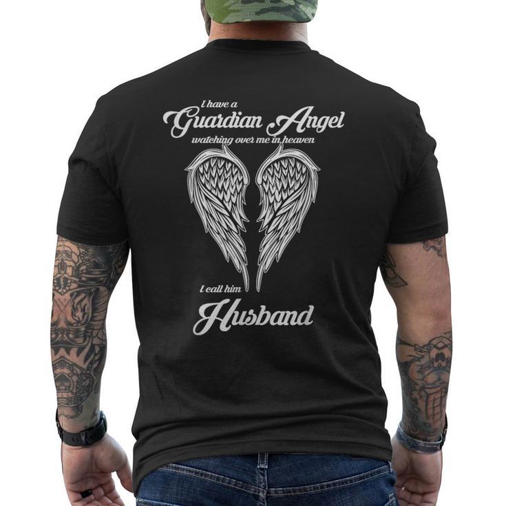 I Have A Guardian Angel In Heaven I Call Him Husband Men's T-shirt Back Print