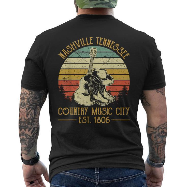 Guitar Guitarist Nashville Tennessee Country Music City Men's T-shirt Back Print