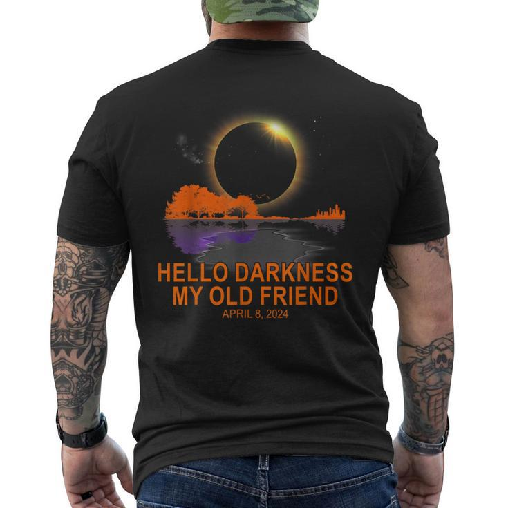 Guitar Landscape Hello Darkness My Old Friend April 08 2024 Men's T-shirt Back Print