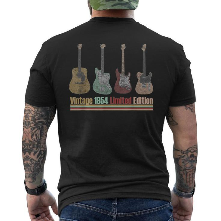 Guitar Lover 70 Year Old Vintage 1954 Limited Edition Men's T-shirt Back Print
