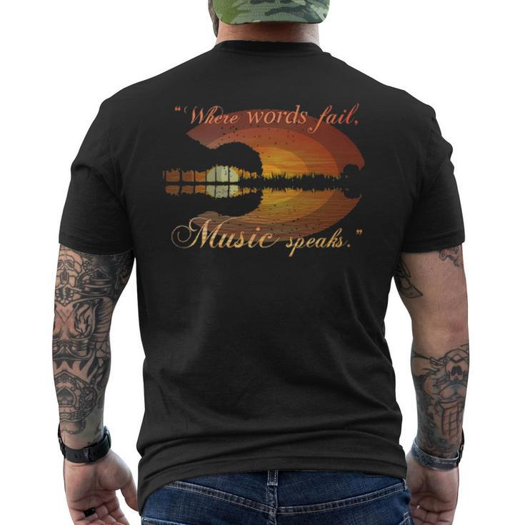 Guitar Music Speaks Men's T-shirt Back Print