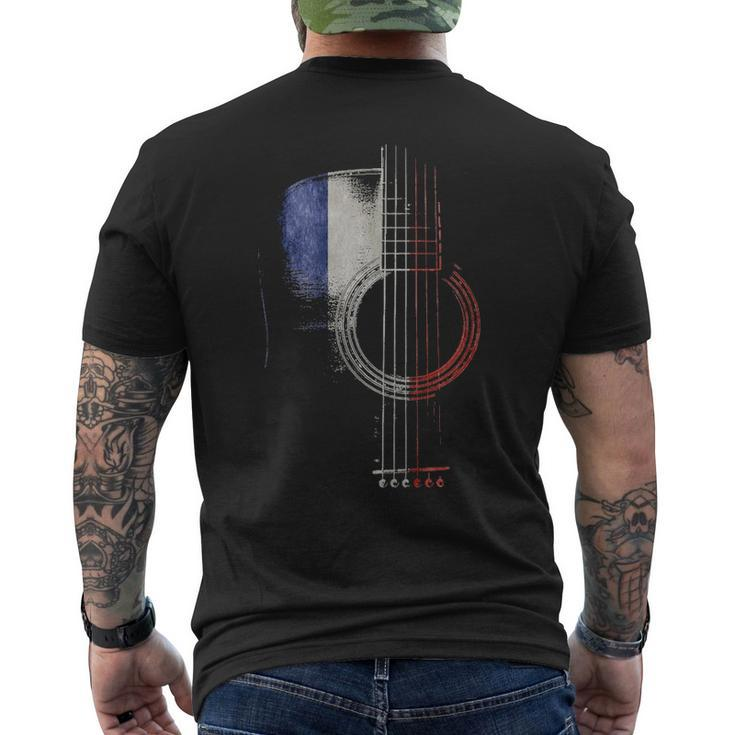 Guitar Shadow France Flag Men's T-shirt Back Print