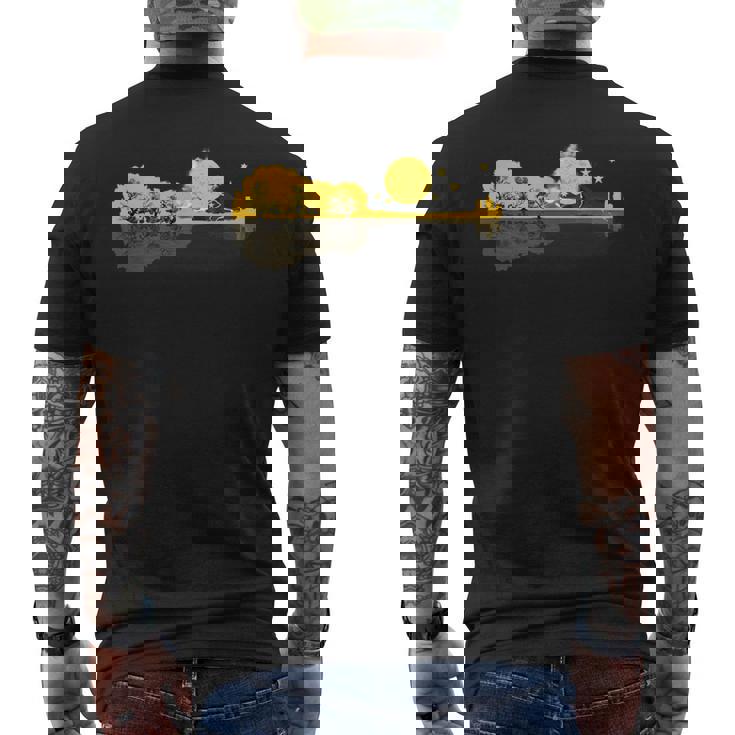 Guitarra Naturaleza Rockstar Guitarrista Traje Musical Camiseta Hombre Estampado Espalda