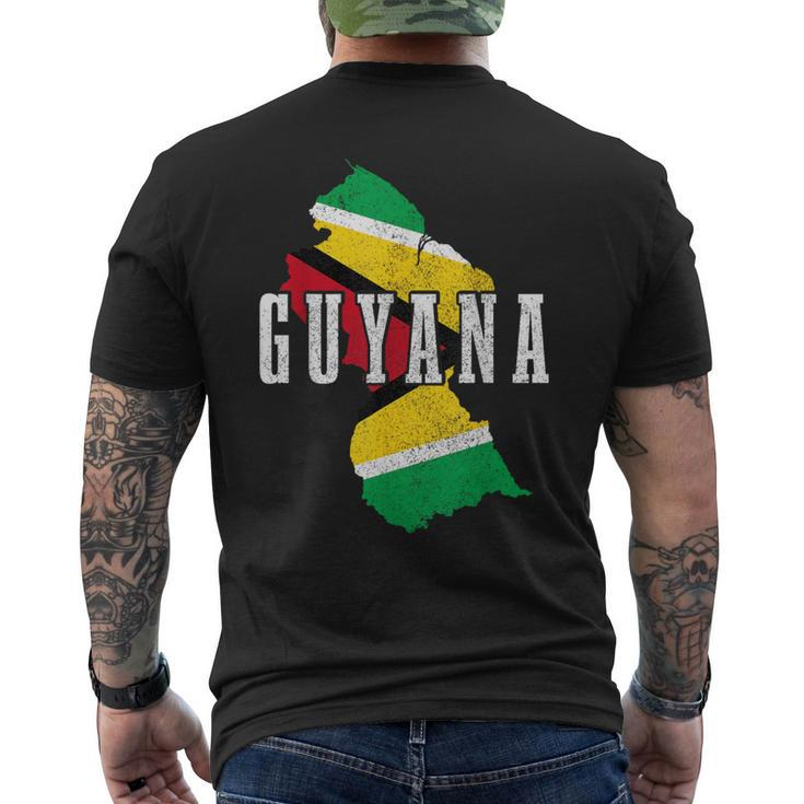 Guyana Map Pride Guyanese Flag Men's T-shirt Back Print