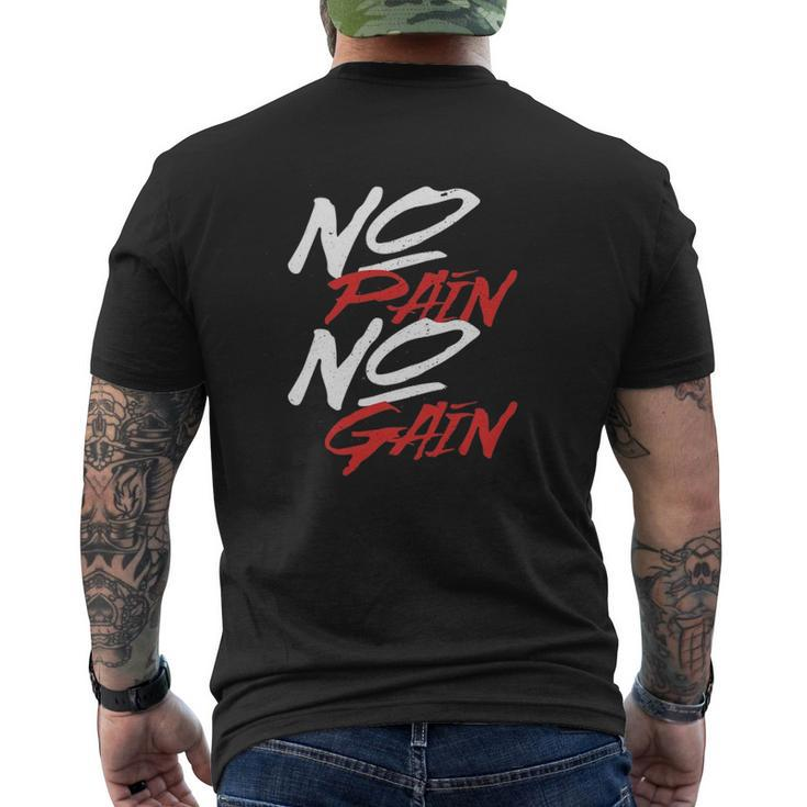 Gym No Pain Gain Mens Back Print T-shirt