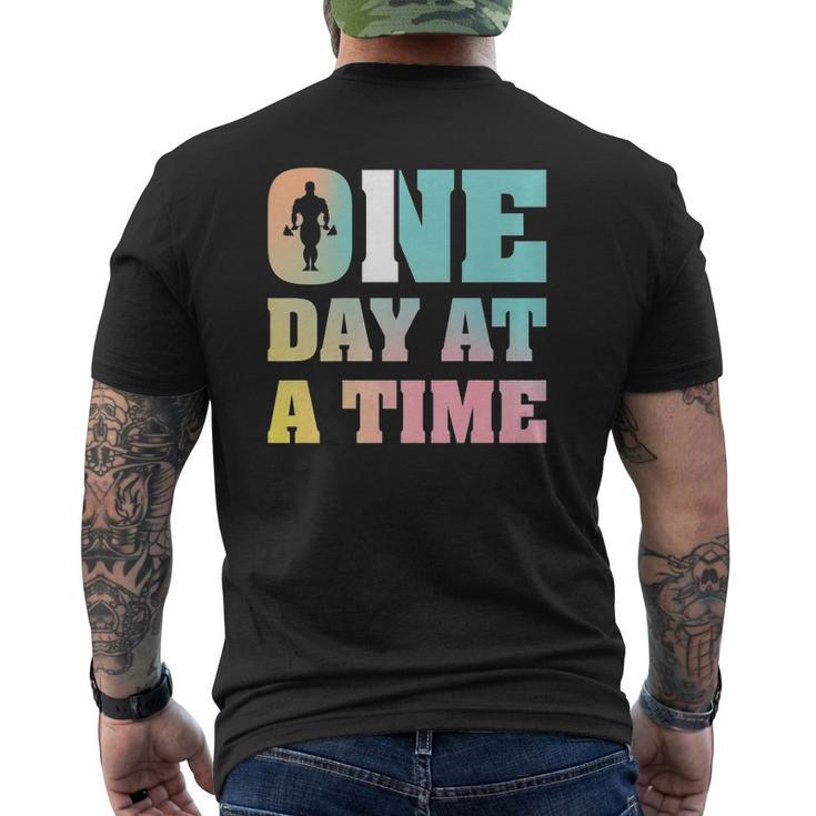 Gym One Day At A Time Mens Back Print T-shirt