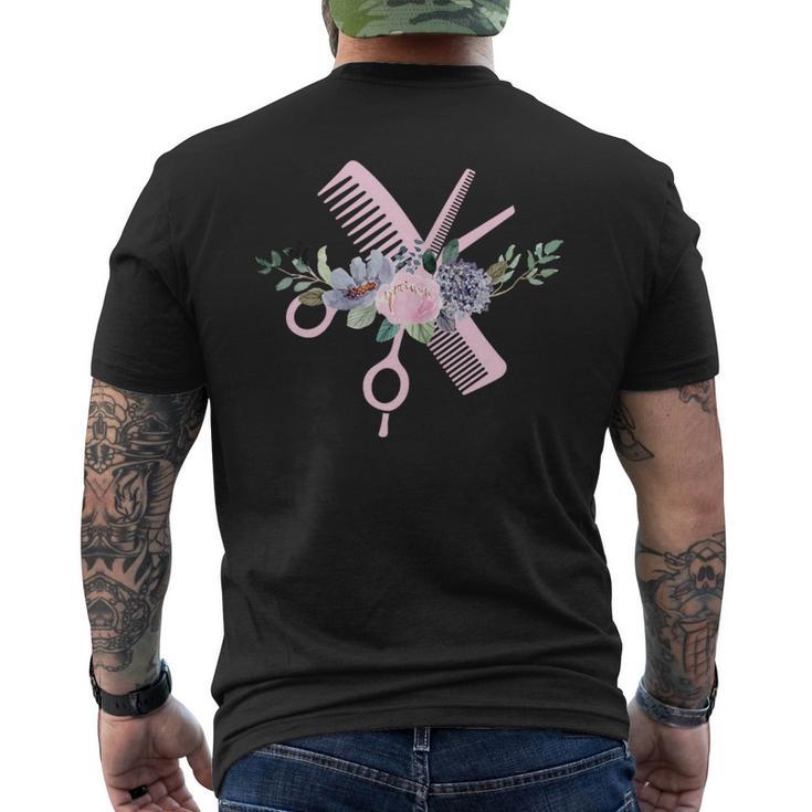 Hairdresser Hair Stylist Scissor Hairstyle Hairstylist Men's T-shirt Back Print