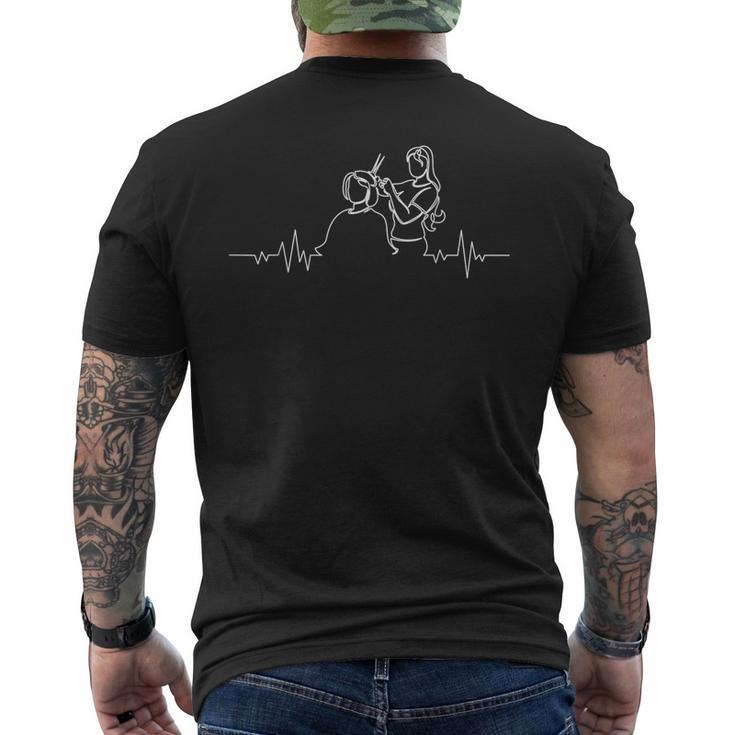 Hairdresser Heartbeat Hairdresser Salon T-Shirt mit Rückendruck