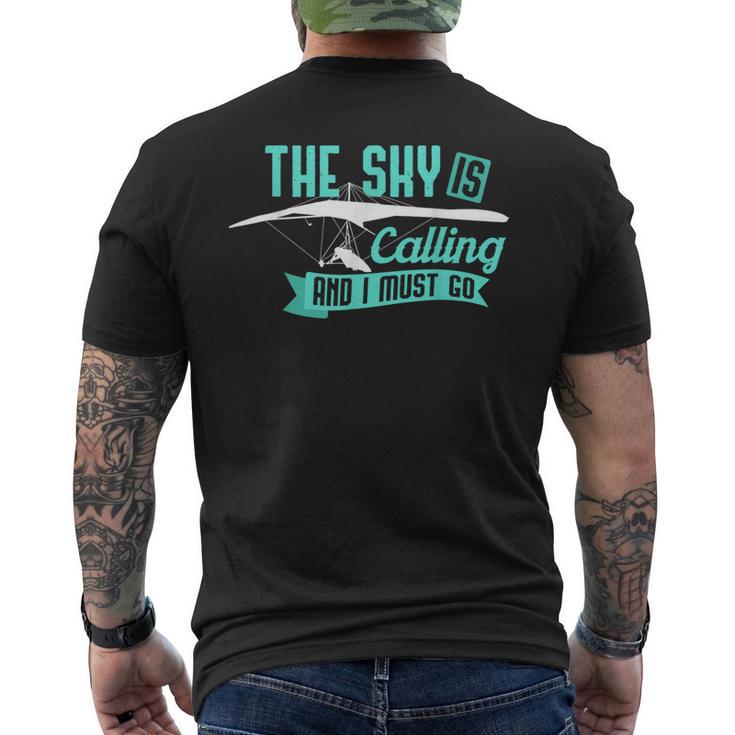 Hang Gliding T Sky Is Calling And I Must Go Men's T-shirt Back Print