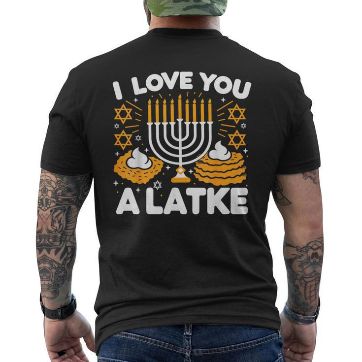 Hanukkah I Love You A Latke Pajamas Chanukah Hanukkah Pjs Men's T-shirt Back Print