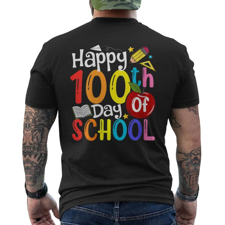 Happy 100Th Day Of School Teachers Student Happy 100 Days Men's T-shirt Back Print