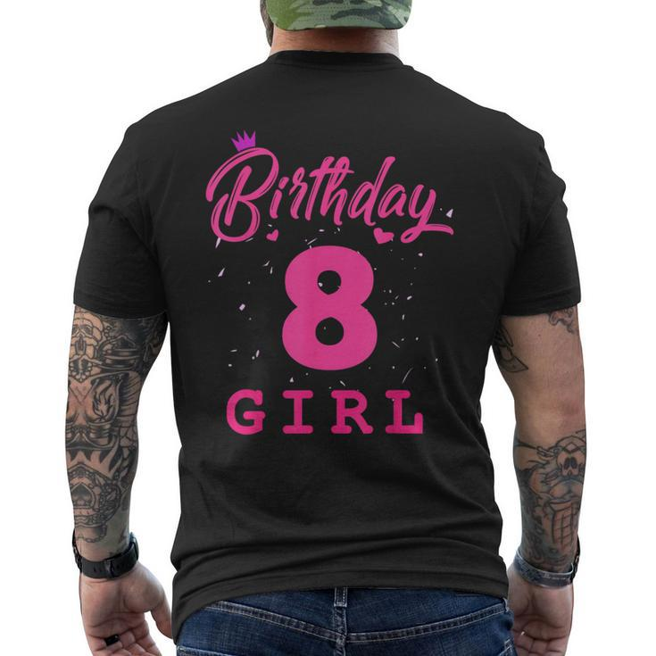 Happy Birthday Girls 8Th Party 8 Years Old Bday Men's T-shirt Back Print