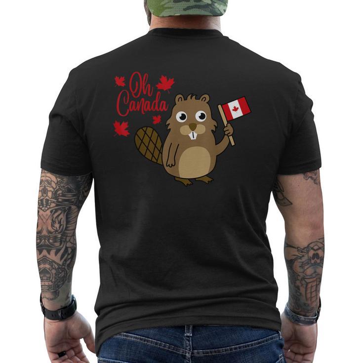 Happy Canada Day Canadian Groundhog Flag Men's T-shirt Back Print