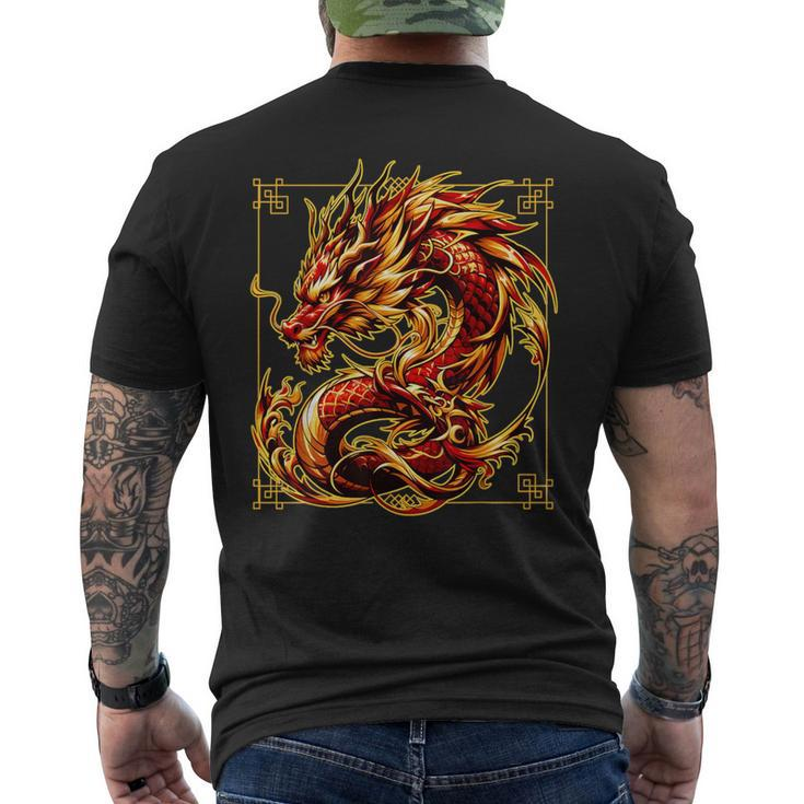 Happy Chinese New Year 2024 Lunar New Year Red Dragon Men's T-shirt Back Print