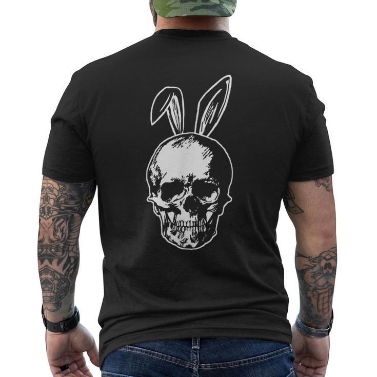 Happy Easter Skull With Bunny Ears Ironic Men's T-shirt Back Print