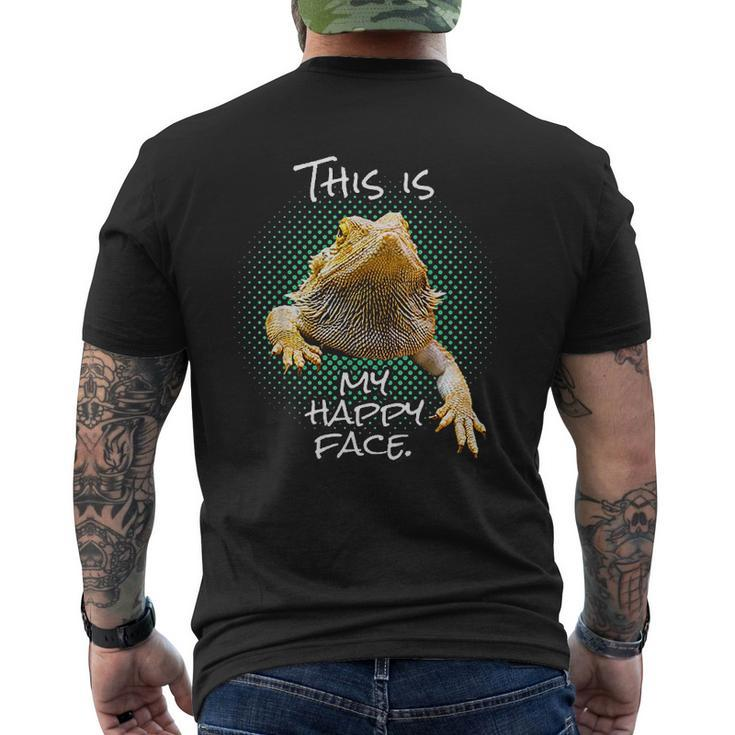 This Is My Happy Face Bearded Dragon Reptile Mens Back Print T-shirt