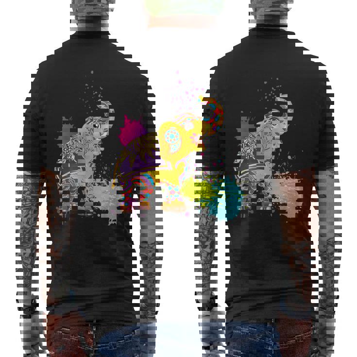 Happy Holi Couleurs Inde Printemps Hindou Elephant Holi T-shirt imprimé au dos